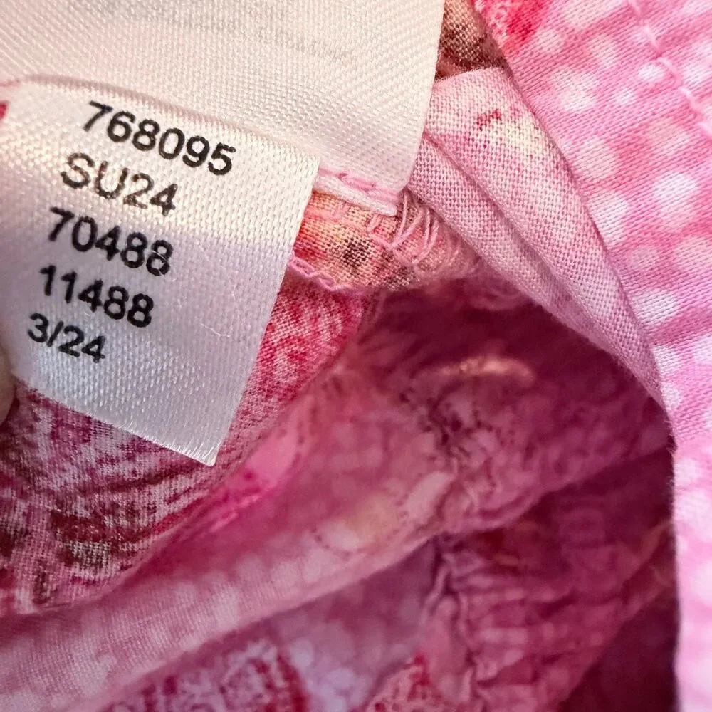 Floral Peplum Blouse Pink Puff Sleeve Cottagecore Boho Soft Modal Large by LOFT